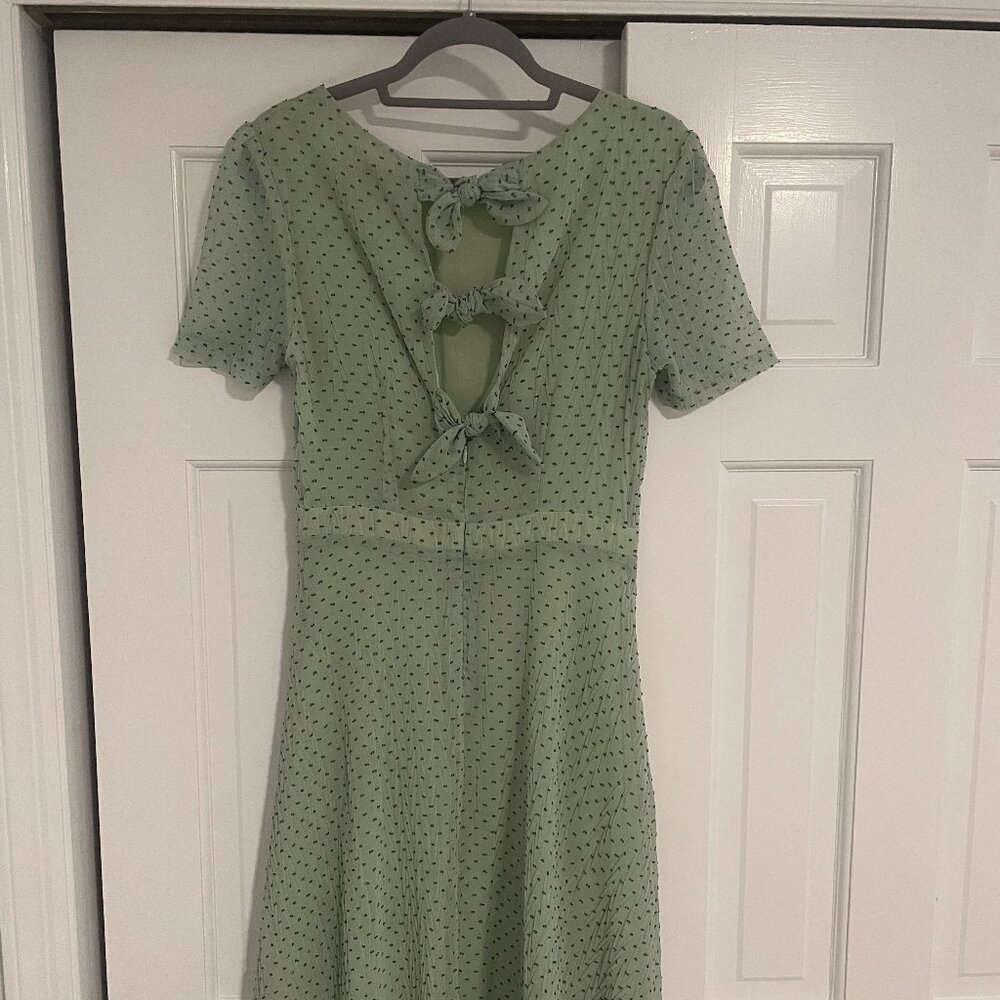 Anthropologie Green Polka Dot Dress